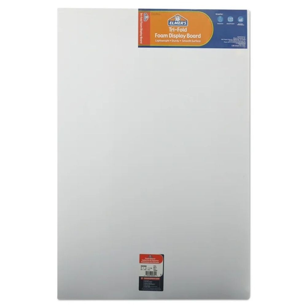 Elmer's Tri-fold Foam Display Board White NWT